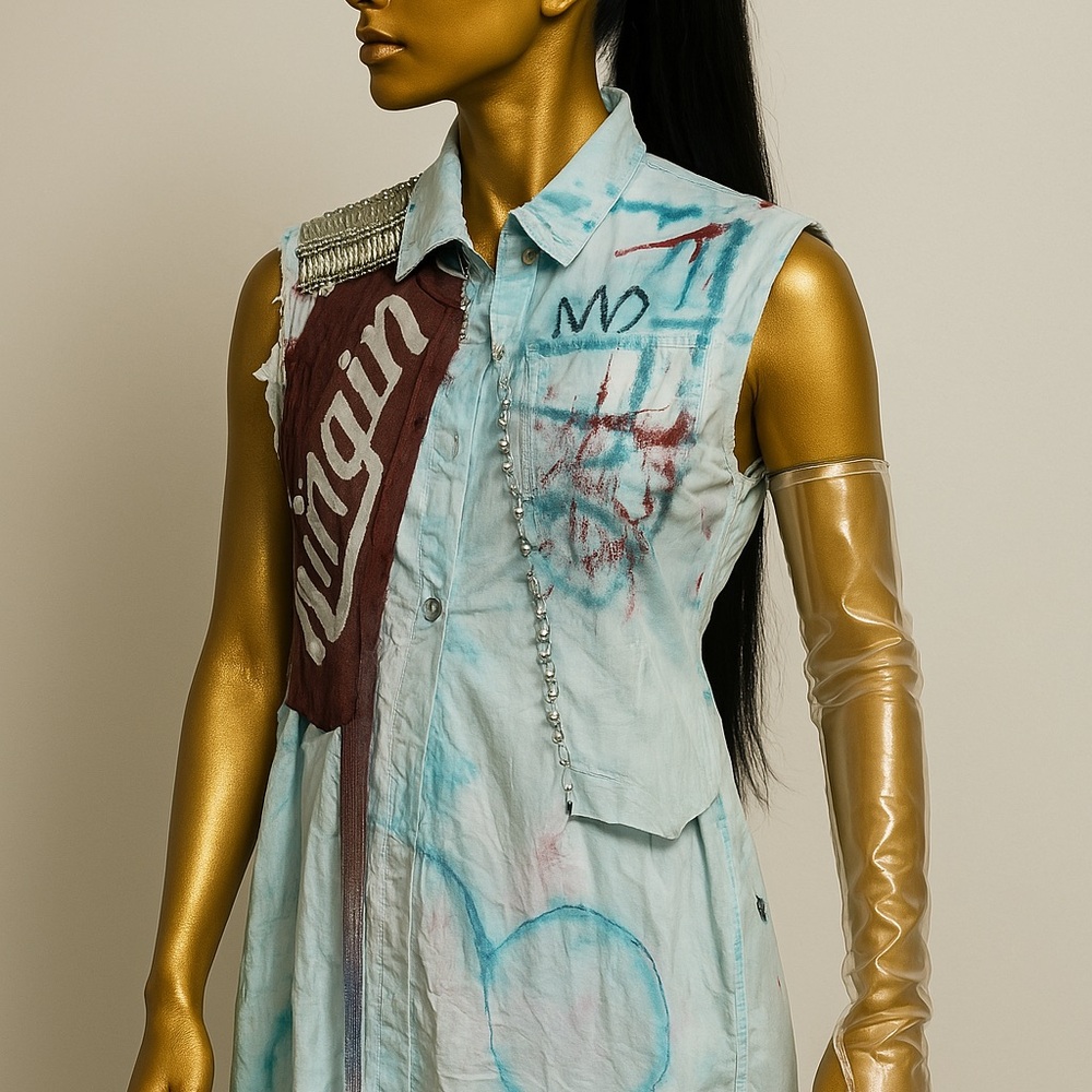 Unique Hand-Painted Sleeveless Shirt